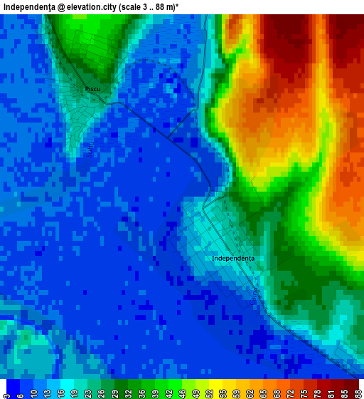 Independenţa elevation map