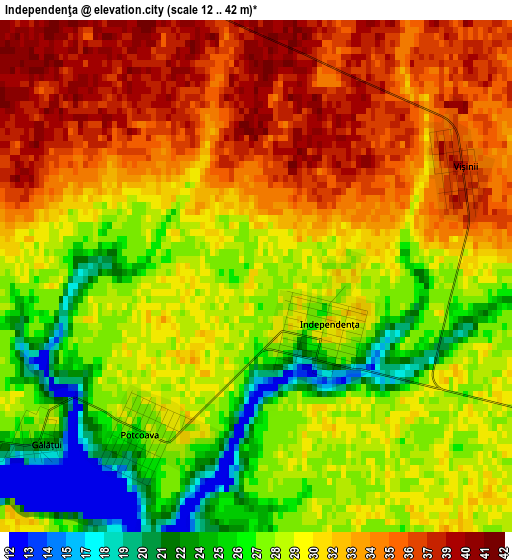 Independenţa elevation map