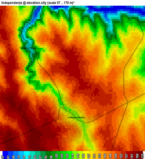 Independenţa elevation map