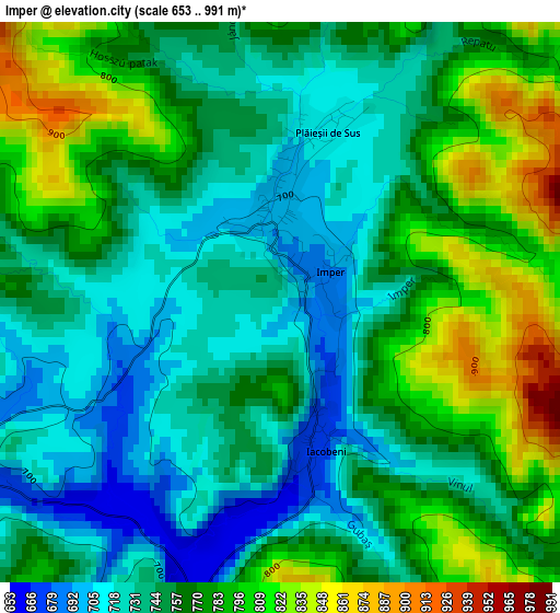 Imper elevation map