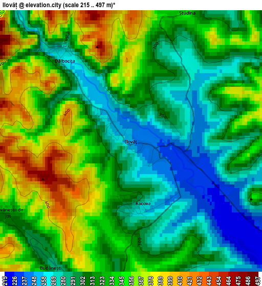 Ilovăț elevation map