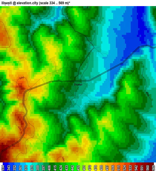 Ilișești elevation map