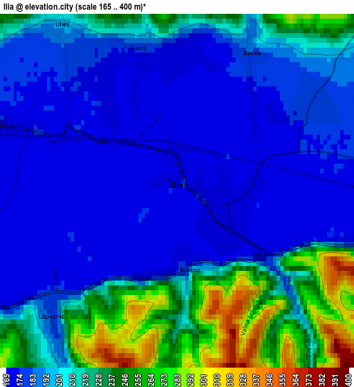 Ilia elevation map