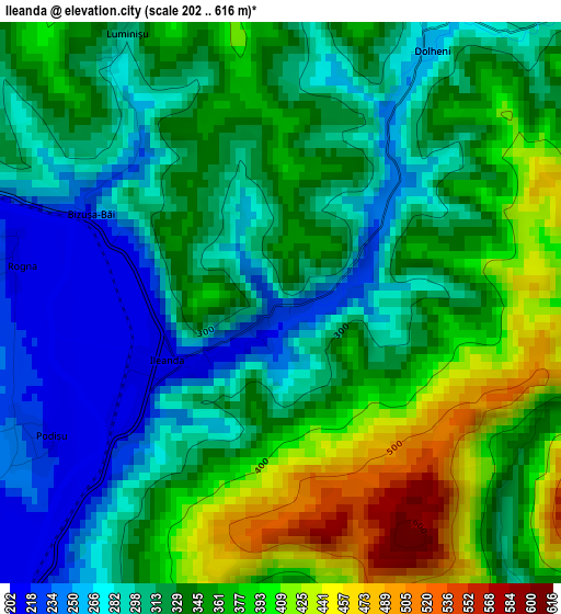 Ileanda elevation map