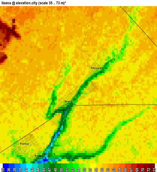 Ileana elevation map