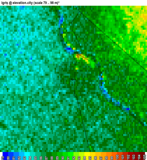 Igriș elevation map