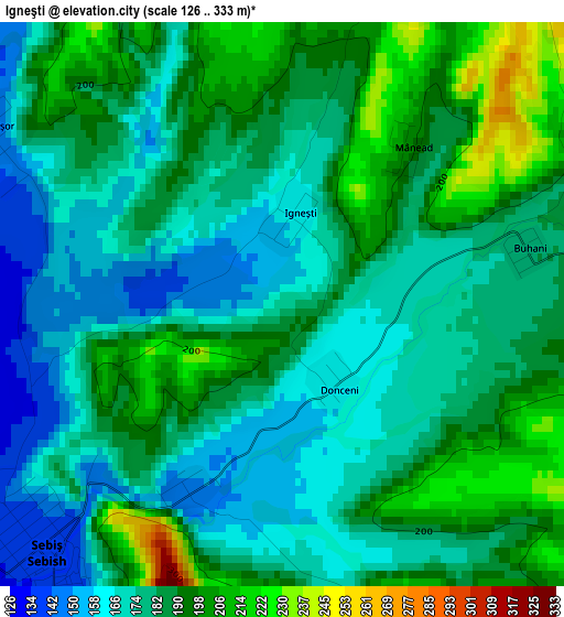 Igneşti elevation map