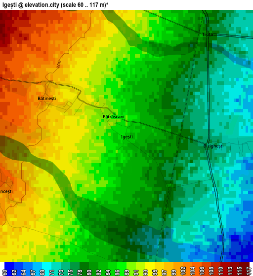 Igești elevation map