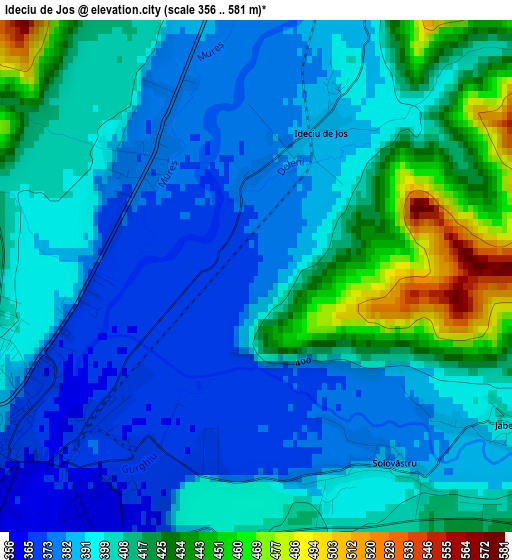 Ideciu de Jos elevation map