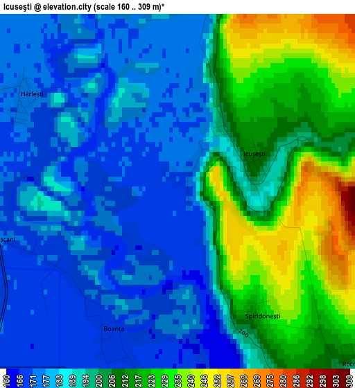 Icuseşti elevation map