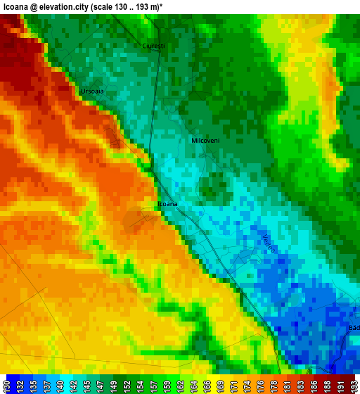 Icoana elevation map