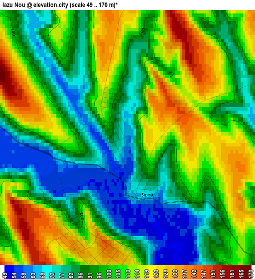 Iazu Nou elevation map