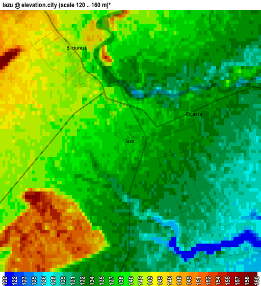 Iazu elevation map