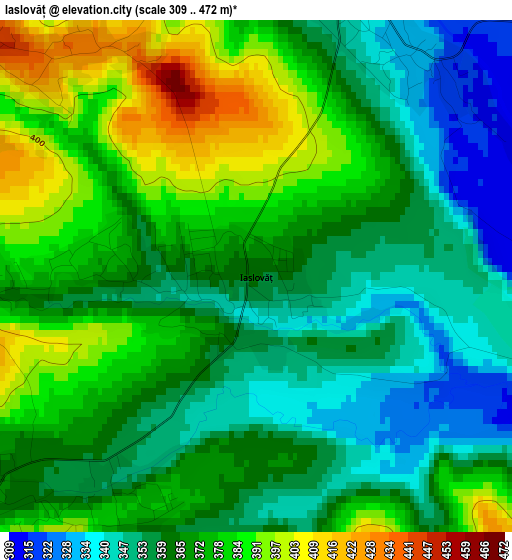 Iaslovăț elevation map