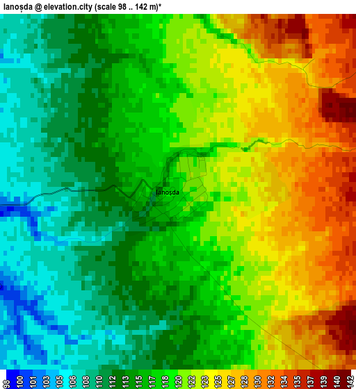 Ianoșda elevation map