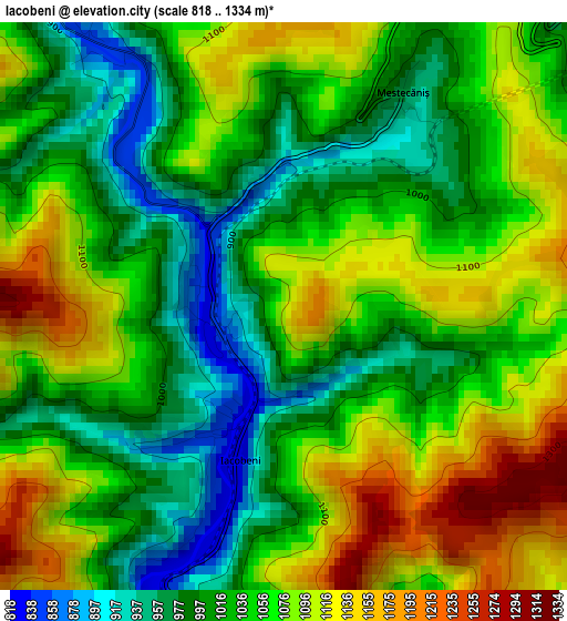 Iacobeni elevation map