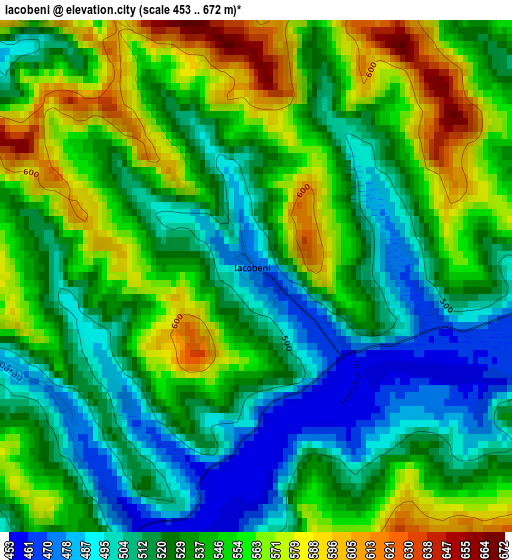 Iacobeni elevation map