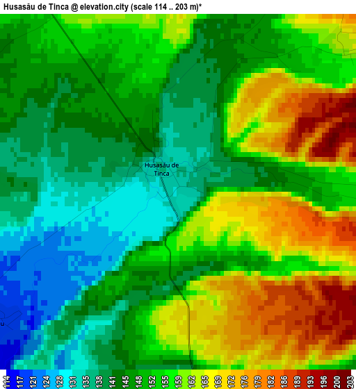 Husasău de Tinca elevation map