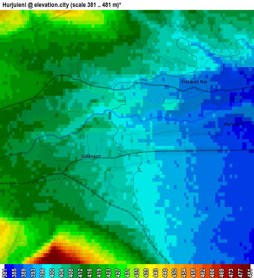 Hurjuieni elevation map