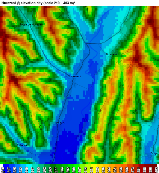 Hurezani elevation map