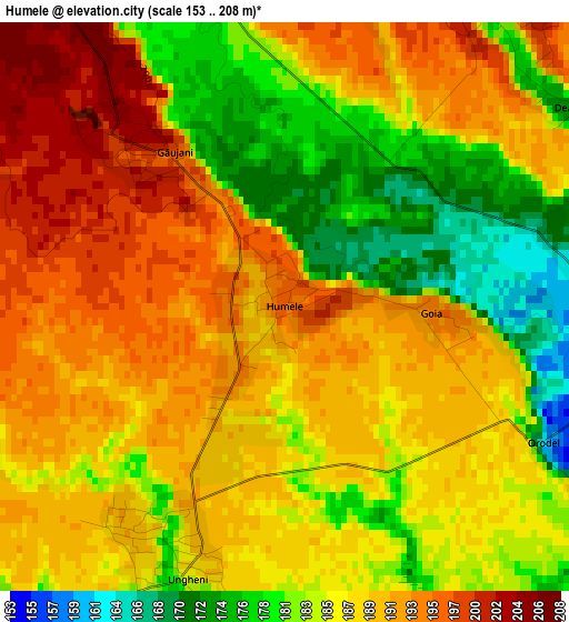 Humele elevation map