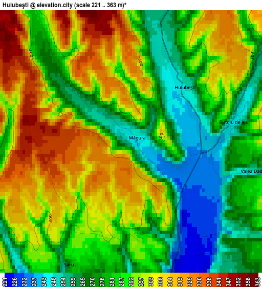 Hulubeşti elevation map