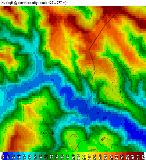 Hudeşti elevation map