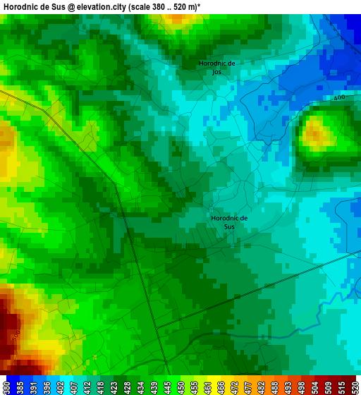 Horodnic de Sus elevation map