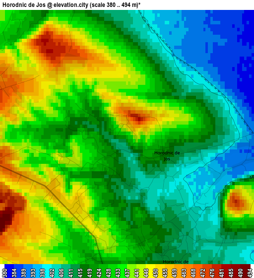 Horodnic de Jos elevation map