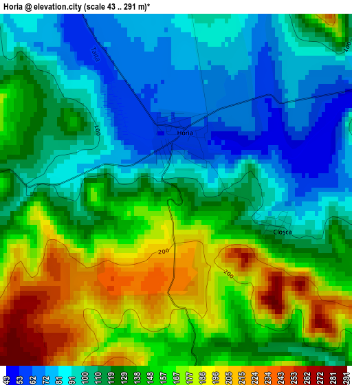 Horia elevation map