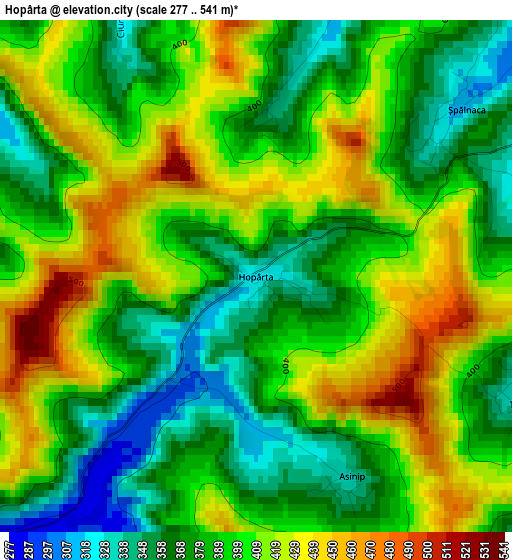 Hopârta elevation map