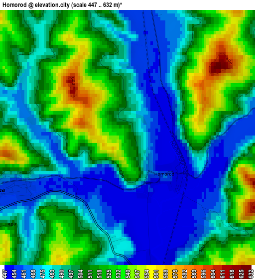 Homorod elevation map