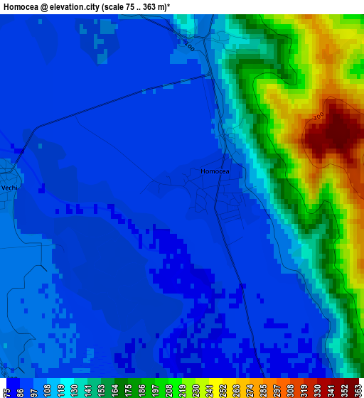 Homocea elevation map