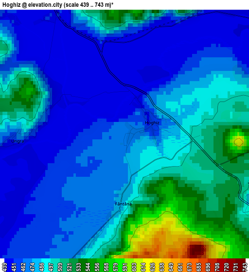 Hoghiz elevation map