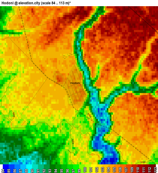 Hodoni elevation map