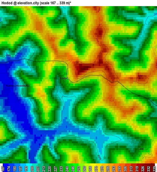 Hodod elevation map