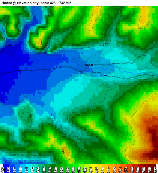 Hodac elevation map