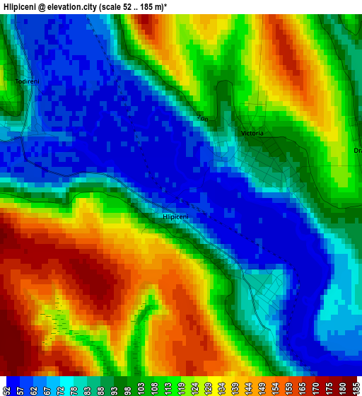 Hlipiceni elevation map