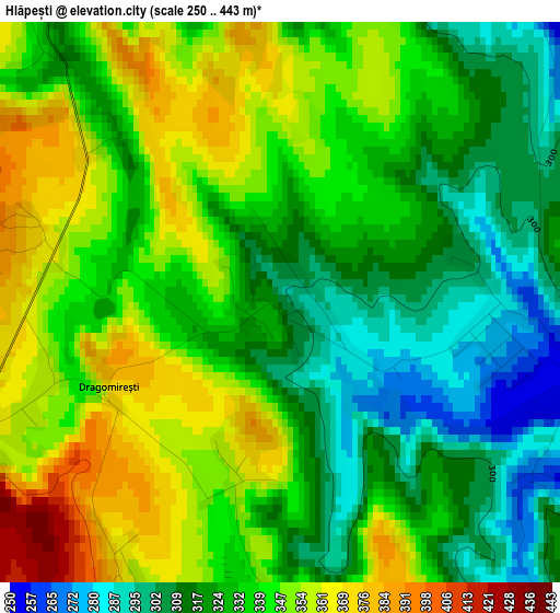 Hlăpești elevation map