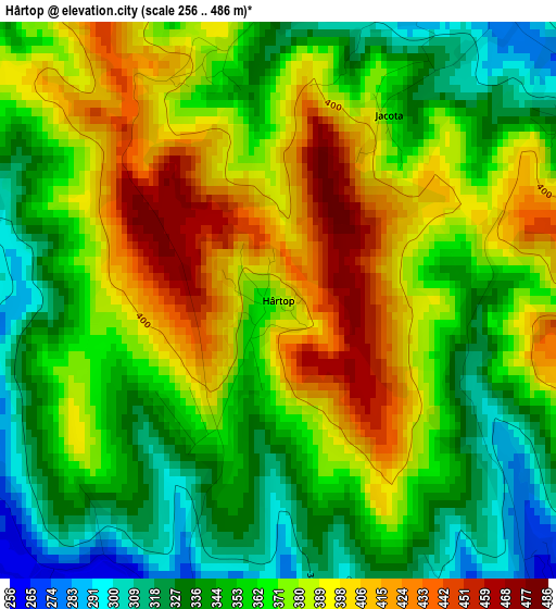 Hârtop elevation map