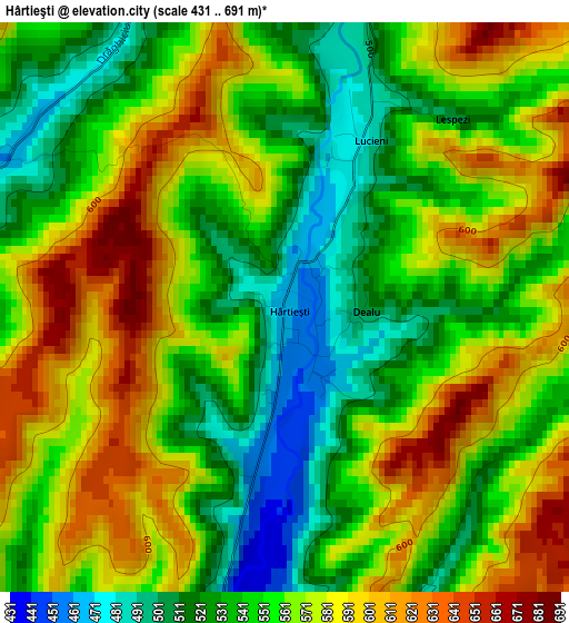 Hârtieşti elevation map