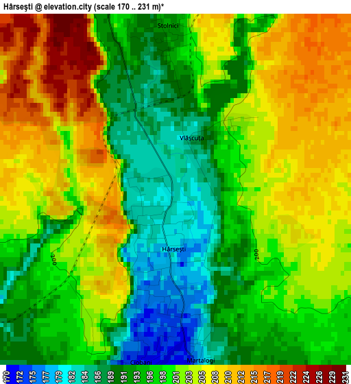 Hârseşti elevation map