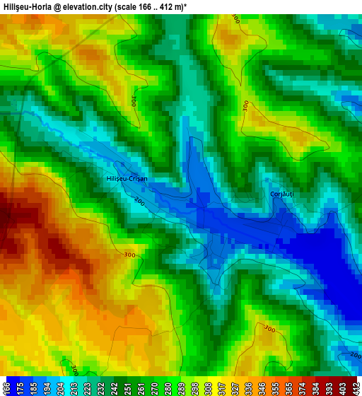 Hilişeu-Horia elevation map