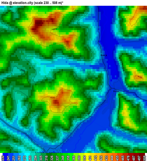 Hida elevation map