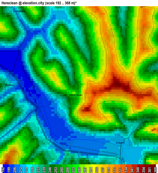 Hereclean elevation map