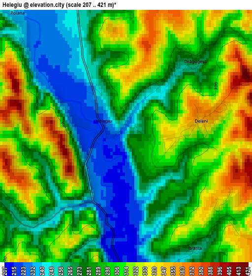 Helegiu elevation map