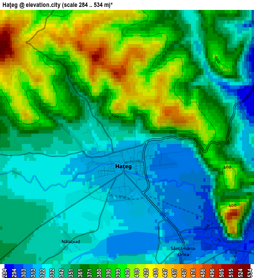 Haţeg elevation map