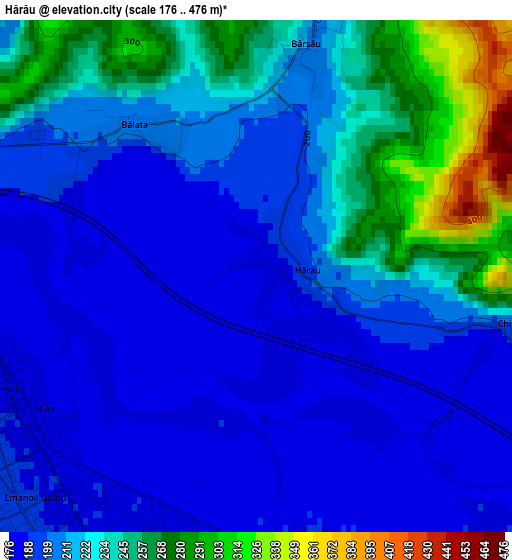 Hărău elevation map