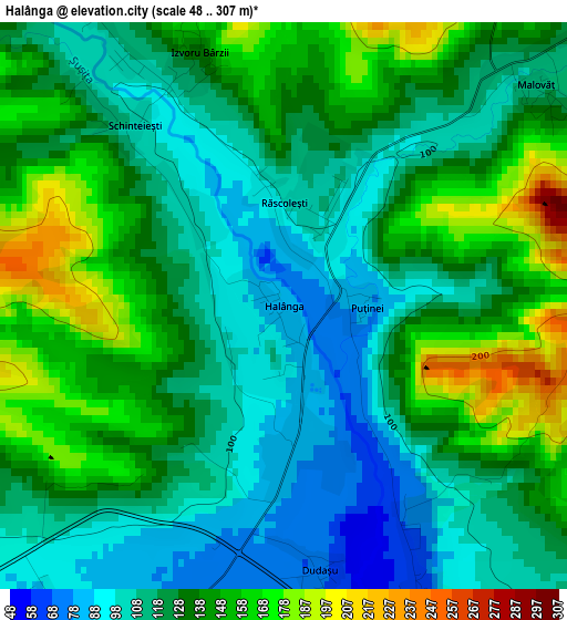 Halânga elevation map