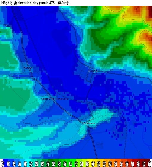 Hăghig elevation map